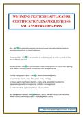 WYOMING PESTICIDE APPLICATOR CERTIFICATION&period; EXAM QUESTIONS AND ANSWERS 100&percnt; PASS&period;