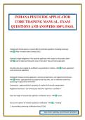 INDIANA PESTICIDE APPLICATOR CORE TRAINING MANUAL&period; EXAM QUESTIONS AND ANSWERS 100&percnt; PASS&period;