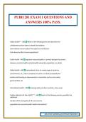 PUBH 201 EXAM 1 QUESTIONS AND ANSWERS 100&percnt; PASS&period;