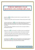 PUBH 201 MIDTERM 1 EXAM QUESTIONS AND ANSWERS 100&percnt; PASS&period;