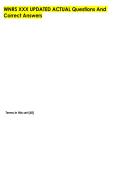 WNRS XXX UPDATED ACTUAL Questions And  Correct Answers 