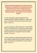 Dosage Calculation RN Critical Care Online Practice  Assessment 3&period;0 &lpar;2026&sol;2027&rpar; Exam &vert;&vert;Verified Exam&excl;&excl;&vert;&vert;  Most Recent Exam Actual Complete Real Exam  Questions And Correct Answers &lpar;Verified Answers&rpar;  Already Graded A&plus; &vert; Guaranteed Success&excl;&excl; Newest  Exam&excl;&excl;