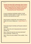 Dosage Calculation RN Fundamentals Online Practice  Assessment 3&period;0 &vert;&vert;Verified Exam&excl;&excl;&vert;&vert; Most Recent Exam  Actual Complete Real Exam Questions And Correct  Answers &lpar;Verified Answers&rpar; Already Graded A&plus; &vert;  Guaranteed Success&excl;&excl; Newest Exam&excl;&excl;&excl; 