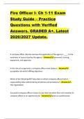 Fire Officer I- Ch 1-11 Exam  Study Guide &ndash; Practice  Questions with Verified  Answers&period; GRADED A&plus;&period; Latest  2026&sol;2027 Update&period;  