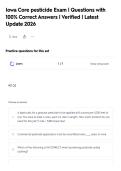 Iowa Core pesticide Exam &vert; Questions with 100&percnt; Correct Answers &vert; Verified &vert; Latest Update 2026