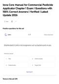 Iowa Core Manual for Commercial Pesticide Applicator Chapter 1 Exam &vert; Questions with 100&percnt; Correct Answers &vert; Verified &vert; Latest Update 2026