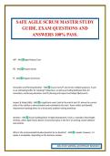 SAFE AGILE SCRUM MASTER STUDY GUIDE&period; EXAM QUESTIONS AND ANSWERS 100&percnt; PASS&period;