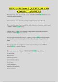 RNSG 1430 Exam 2 QUESTIONS AND  CORRECT ANSWERS