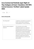 IOWA Commercial Pesticide Applicator  Exam Package &vert; Comprehensive Questions and Answers &vert; 2026&sol;2027