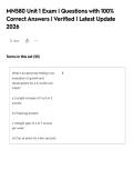 MN580 Unit 1 Exam &vert; Questions with 100&percnt; Correct Answers &vert; Verified &vert; Latest Update 2026