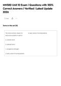 MN580 Unit 10 Exam &vert; Questions with 100&percnt; Correct Answers &vert; Verified &vert; Latest Update 2026