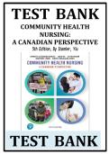 TEST  BANK  COMMUNITY HEALTH  NURSING&colon;  A CANADIAN PERSPECTIVE  5th Edition&comma; By Stamler&comma; Yiu 