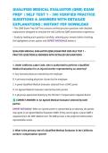 QUALIFIED MEDICAL EVALUATOR &lpar;QME&rpar; EXAM PREP 2026 &vert; SELF TEST 1 &ndash; 300 VERIFIED PRACTICE QUESTIONS & ANSWERS WITH DETAILED EXPLANATIONS &vert; INSTANT PDF DOWNLOAD