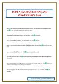 TCDT X EXAM QUESTIONS AND ANSWERS 100&percnt; PASS&period;