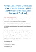 Georgia Land Surveyor License Exam ACTUAL EXAM 2026&sol;2027 &vert; Georgia Land Surveyor &vert; Verified Q&A &vert; Pass Guaranteed - A&plus; Graded