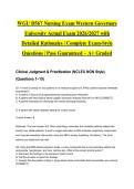 WGU D567 Nursing Exam Western Governors University Actual Exam 2026&sol;2027 with Detailed Rationales &vert; Complete Exam-Style Questions &vert; Pass Guaranteed &ndash; A&plus; Graded