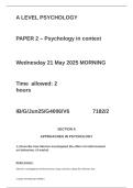 A LEVEL PSYCHOLOGY PAPER 2