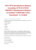 WGU D774 Introduction to Business Accounting ACTUAL EXAM 2026&sol;2027 &vert; Introduction to Business Accounting &vert; Verified Q&A &vert; Pass Guaranteed - A&plus; Graded