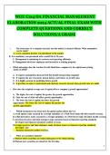 Exam Prep&colon; WGU C214 Financial Management OA &ndash; Actual Final Exam Q&A