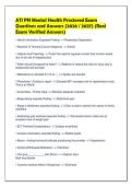 ATI PN Mental Health Proctored Exam Questions and Answers &lpar;2026 &sol; 2027&rpar; &lpar;Real Exam Verified Answers&rpar;