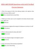 HESI A & P Exam Actual 2026 &sol; 2027 Questions with Verified Answers Grade A&plus; Guarantee Pass