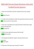 HESI A&P Practice Questions Exam Actual 2026 &sol; 2027 Questions with Verified Answers Grade A&plus; Guarantee Pass