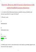 Elsevier Hesi A2 A&P Practice Exam Actual 2026 &sol; 2027 Questions with Verified Answers Grade A&plus; Guarantee Pass
