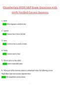 Chamberlain HESI A&P Exam Actual 2026 &sol; 2027 Questions with Verified Answers Grade A&plus; Guarantee Pass