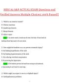 HESI A2 A&P Exam Actual 2026 &sol; 2027 Multiple Choices Questions with Verified Answers Grade A&plus; Guarantee Pass