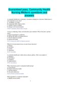Guaranteed pass&comma; Community Health Nursing Midterm questions and  answers