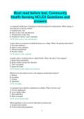 Community and Public Health Nursing- Complete test bank for exam domination