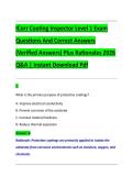 ICorr Coating Inspector Level 1 Exam  Questions And Correct Answers  &lpar;Verified Answers&rpar; Plus Rationales 2026  Q&A &vert; Instant Download Pdf