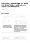 American Red Cross Lifeguarding Final Written EXAM 2026 UPDATE Verified Questions And Answers &vert; Guaranteed Success&excl;&excl;