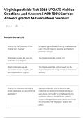 Virginia pesticide Test 2026 UPDATE Verified Questions And Answers &vert; With 100&percnt; Correct Answers graded A&plus; Guaranteed Success&excl;&excl;