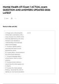 Mental Health ATI Exam 1 ACTUAL exam&colon; QUESTION AND ANSWERS UPDATED 2026 LATEST
