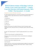 BIOL251 Human Anatomy & Physiology I with Lab Module 1 Exam Actual Exam 2026&sol;2027 &ndash; Complete Exam-Style Questions with Detailed Rationales &vert; 100&percnt; Verified &ndash; Pass Guaranteed &ndash; A&plus; Graded