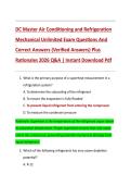DC Master Air Conditioning and Refrigeration  Mechanical Unlimited Exam Questions And  Correct Answers &lpar;Verified Answers&rpar; Plus  Rationales 2026 Q&A &vert; Instant Download Pdf