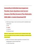 Connecticut Unlimited Journeyperson  Plumber Exam Questions And Correct  Answers &lpar;Verified Answers&rpar; Plus Rationales  2026 Q&A &vert; Instant Download Pdf 