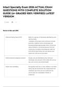 Intact Specialty Exam 2026 ACTUAL EXAM QUESTIONS WITH COMPLETE SOLUTION GUIDE &lpar;A&plus; GRADED 100&percnt; VERIFIED&rpar; LATEST VERSION