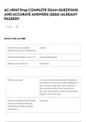 AC-HPAT Prep COMPLETE EXAM QUESTIONS AND ACCURATE ANSWERS &lpar;2026&rpar; &vert;ALREADY PASSED&excl;&excl;