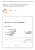 PMCOL 200&colon; CHEMOTHERAPY - QUESTIONS AND ANSWERS WITH COMPLETE SOLUTIONS&period;