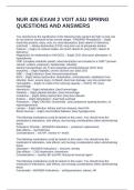 NUR 426 EXAM 2 VOIT ASU SPRING QUESTIONS AND ANSWERS