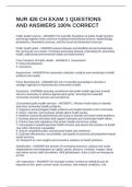 NUR 426 CH EXAM 1 QUESTIONS AND ANSWERS 100&percnt; CORRECT
