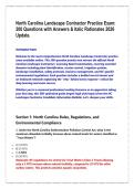 North Carolina Landscape Contractor Practice Exam&colon; 200 Questions with Answers & Italic Rationales 2026 Update&period; 