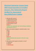 Electrical Contractor License Exam With Actual Questions & Verified Answers &comma;Plus Rationales&sol;Expert Verified For Guaranteed Pass&sol;2026&sol;Latest Update