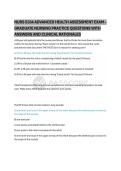 NURS 5334 ADVANCED HEALTH ASSESSMENT EXAM &ndash; GRADUATE NURSING PRACTICE QUESTIONS WITH ANSWERS AND CLINICAL RATIONALES