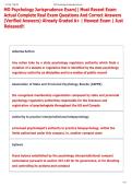 MO Psychology Jurisprudence Exam&vert;&vert; Most Recent Exam  Actual Complete Real Exam Questions And Correct Answers  &lpar;Verified Answers&rpar; Already Graded A&plus; &vert; Newest Exam &vert; Just  Released&excl;&excl; 