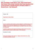 Mass Psychology Jurisprudence Exam Study Guide Exam&vert;&vert;  Most Recent Exam Actual Complete Real Exam Questions And  Correct Answers &lpar;Verified Answers&rpar; Already Graded A&plus; &vert;  Newest Exam &vert; Just Released&excl;&excl; 
