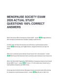 MENOPAUSE SOCIETY EXAM  2026 ACTUAL STUDY  QUESTIONS 100&percnt; CORRECT  ANSWERS 