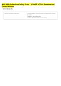 MAR 3400 Professional Selling Exam 1 UPDATED ACTUAL Questions And  Correct Answers